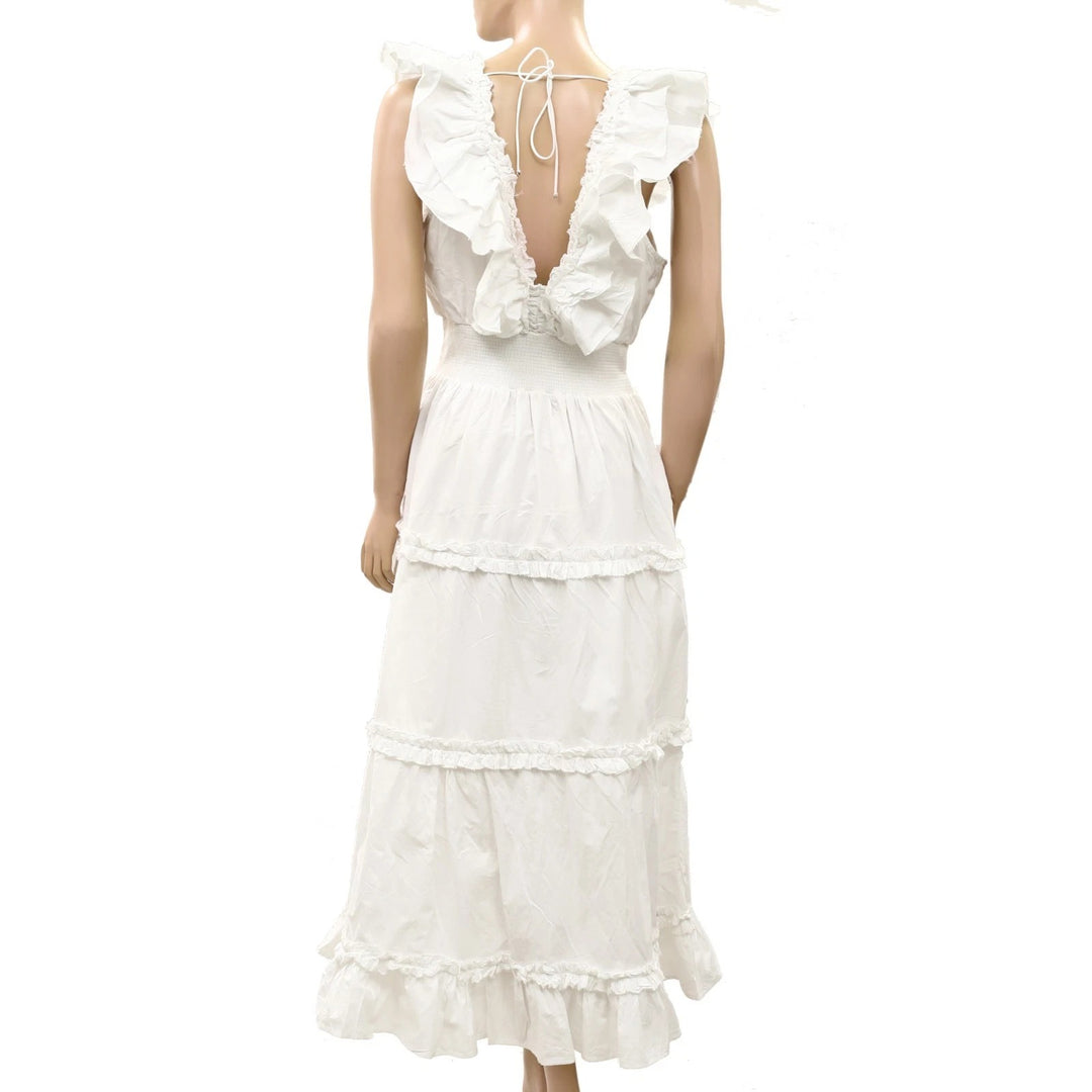 Anthropologie Love the Label Topanga Ruffled V Neck Maxi Dress