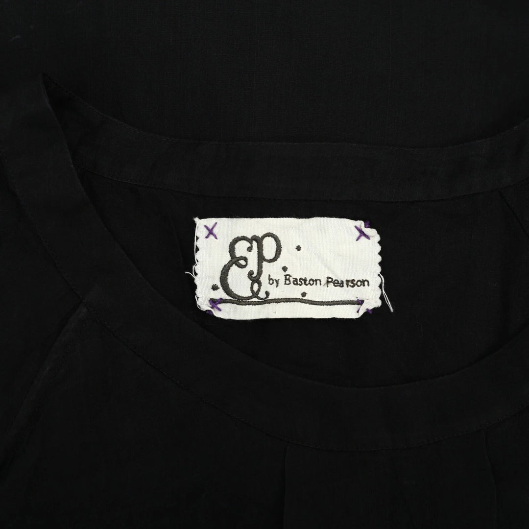 EP by Easton Pearson Solid Ruffle Black Blouse Top