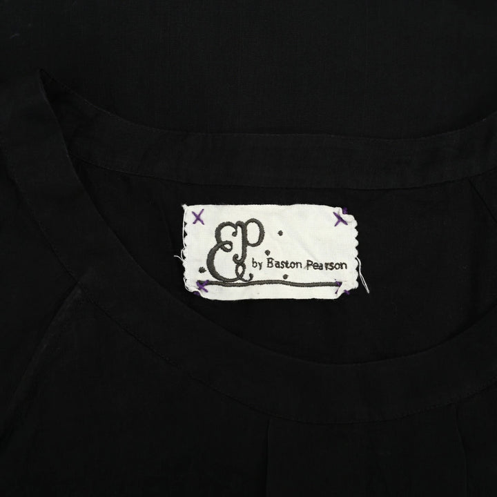 EP by Easton Pearson Solid Ruffle Black Blouse Top