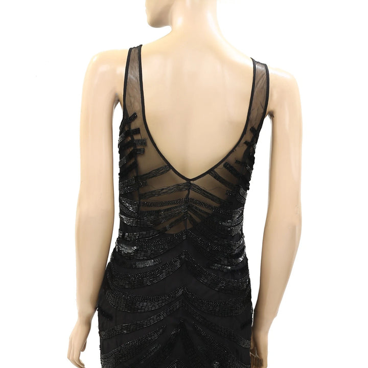 Lipsy Limited Sequin Beaded Embellished Black Mini Dress