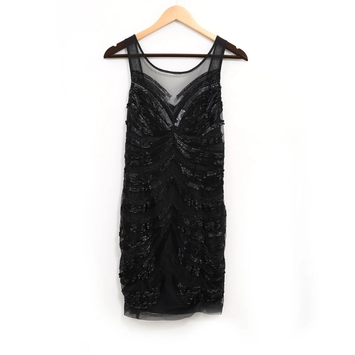 Lipsy Limited Sequin Beaded Embellished Black Mini Dress