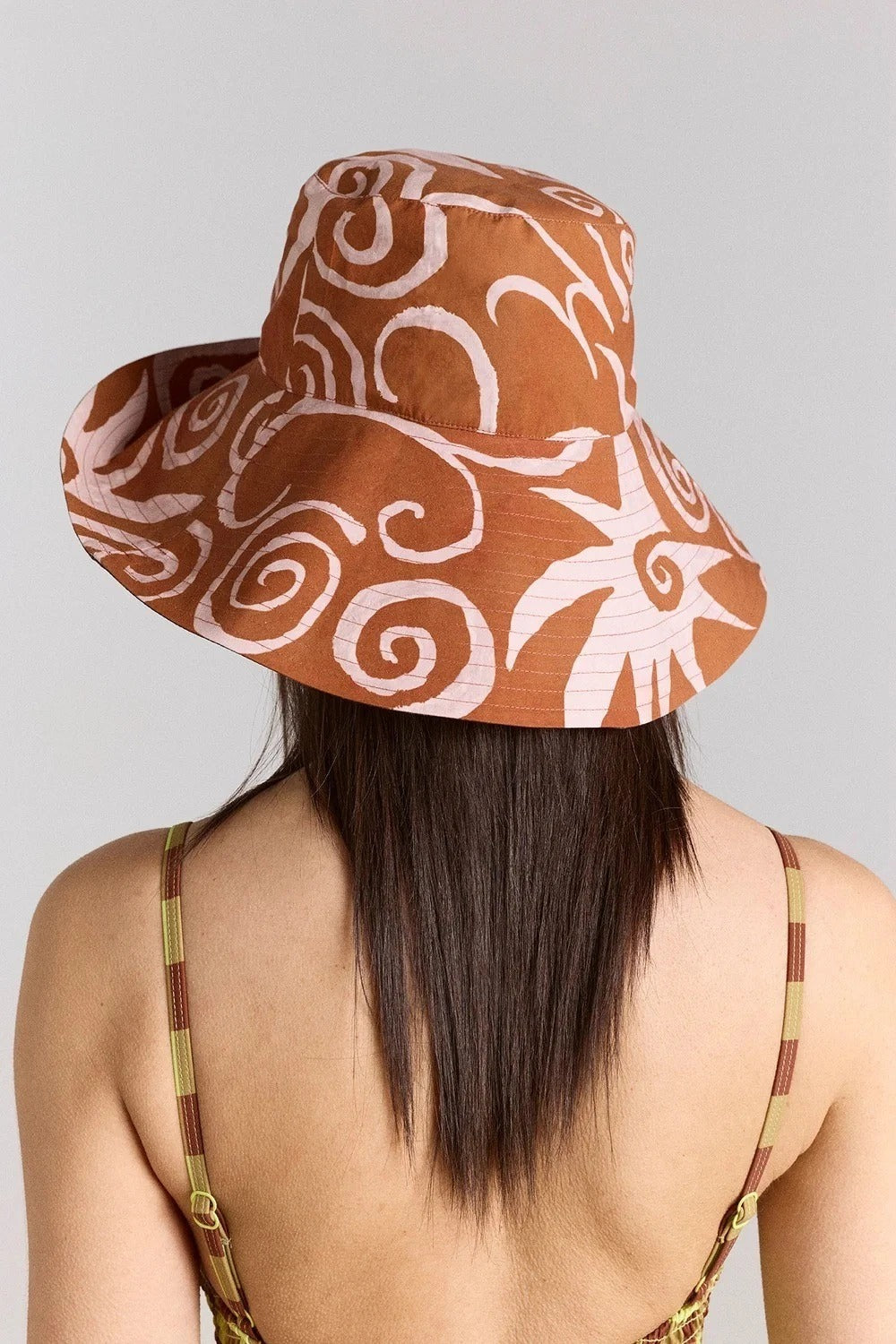 Damson Madder Reversible Sunhat Mixed Swirl Hat Two-in-one Print Logo