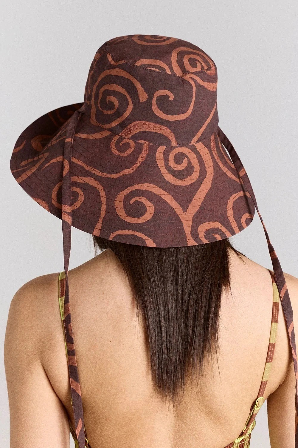 Damson Madder Reversible Sunhat Mixed Swirl Hat Two-in-one Print Logo