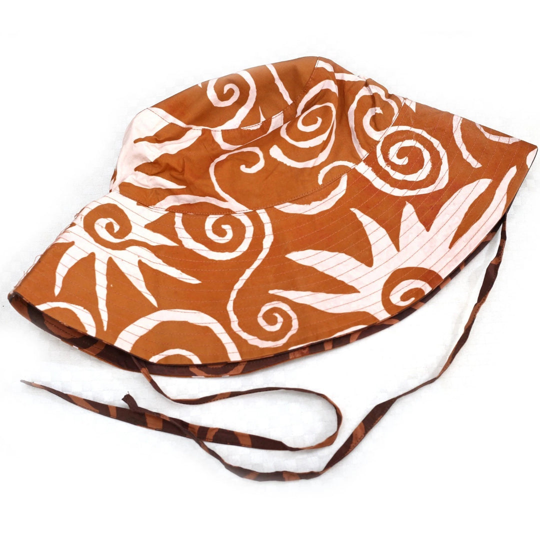 Damson Madder Reversible Sunhat Mixed Swirl Hat Two-in-one Print Logo
