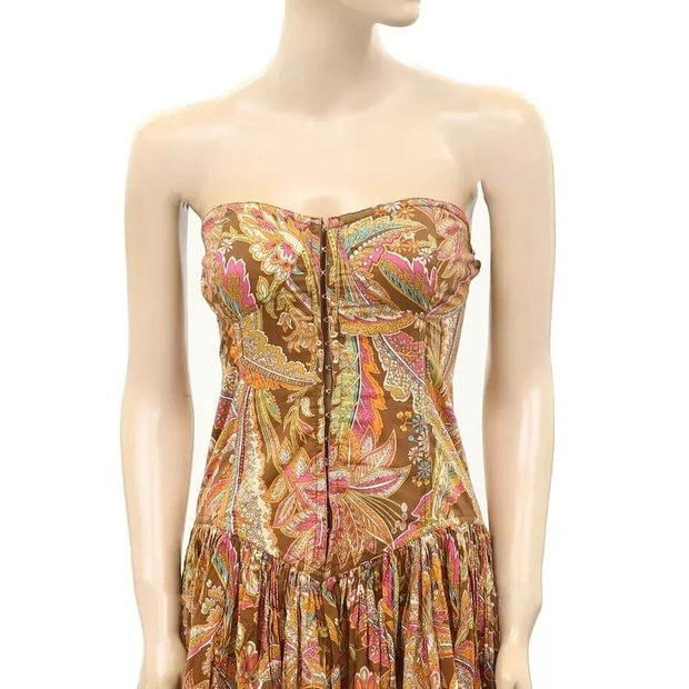 Anthropologie Love The Label Floral Cotton Tube Midi Dress