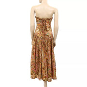 Anthropologie Love The Label Floral Cotton Tube Midi Dress