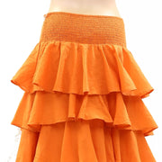 The Great Solid Smocked Ruffle Maxi Skirt