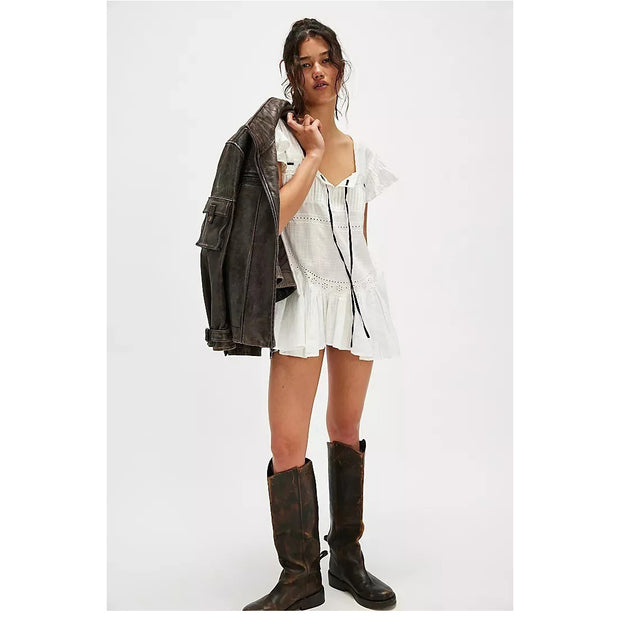 Free People Harper Embroidered Tunic Mini Dress