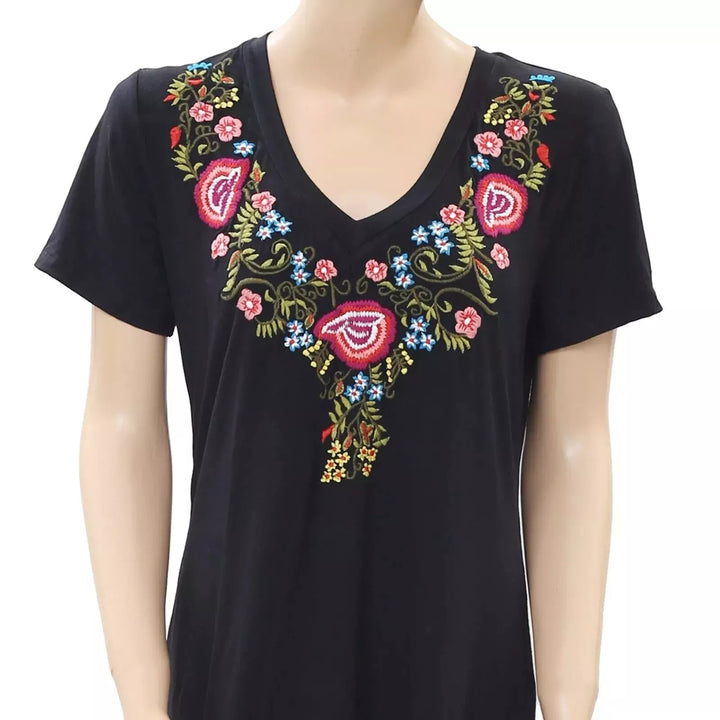 Caite Anthropologie Floral Embroidered Tunic Dress