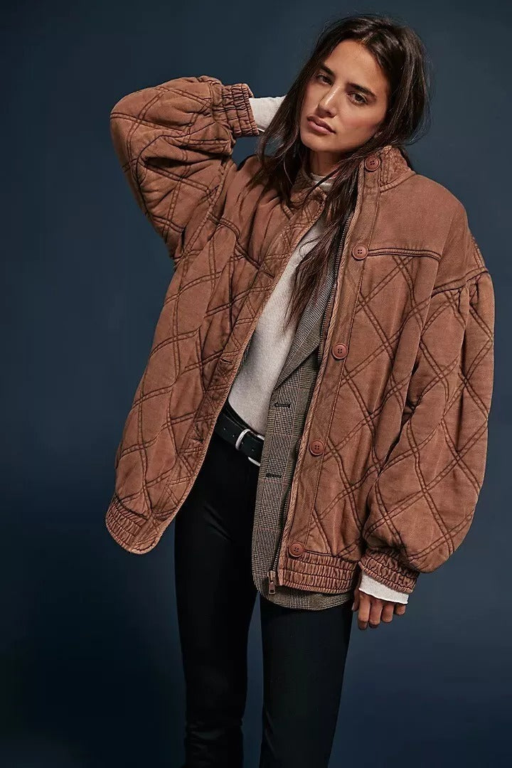 Free People Juno Quilted Jacket Top