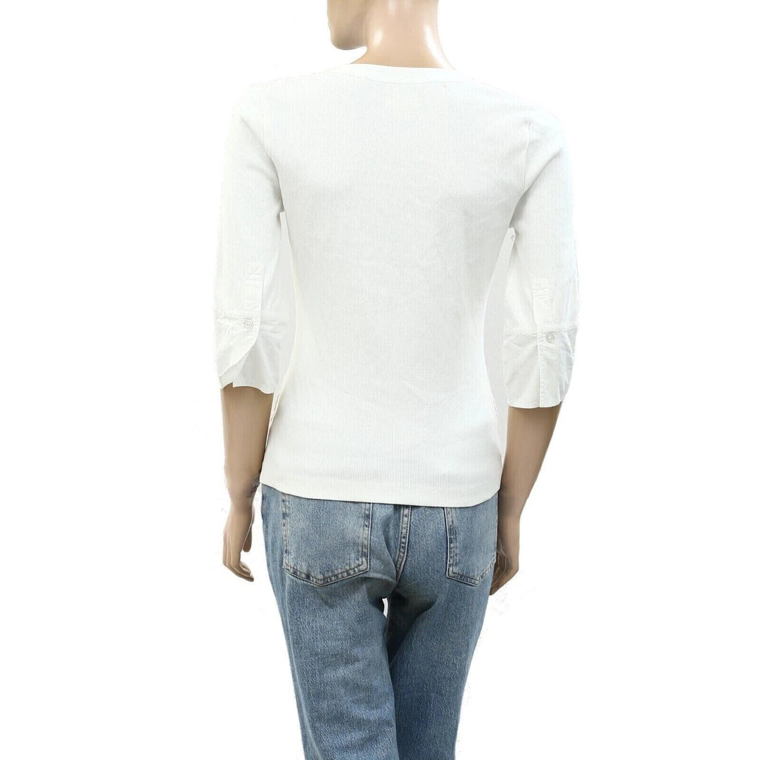 Maeve Anthropologie Cuffed Popover Shirt Blouse Top