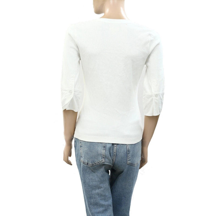 Maeve Anthropologie Cuffed Popover Shirt Blouse Top