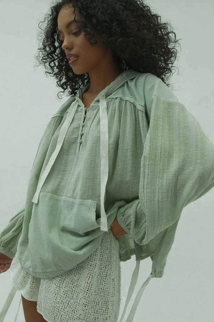 Out From Under Urban Outfitters Helena Gauze Hoodie Top