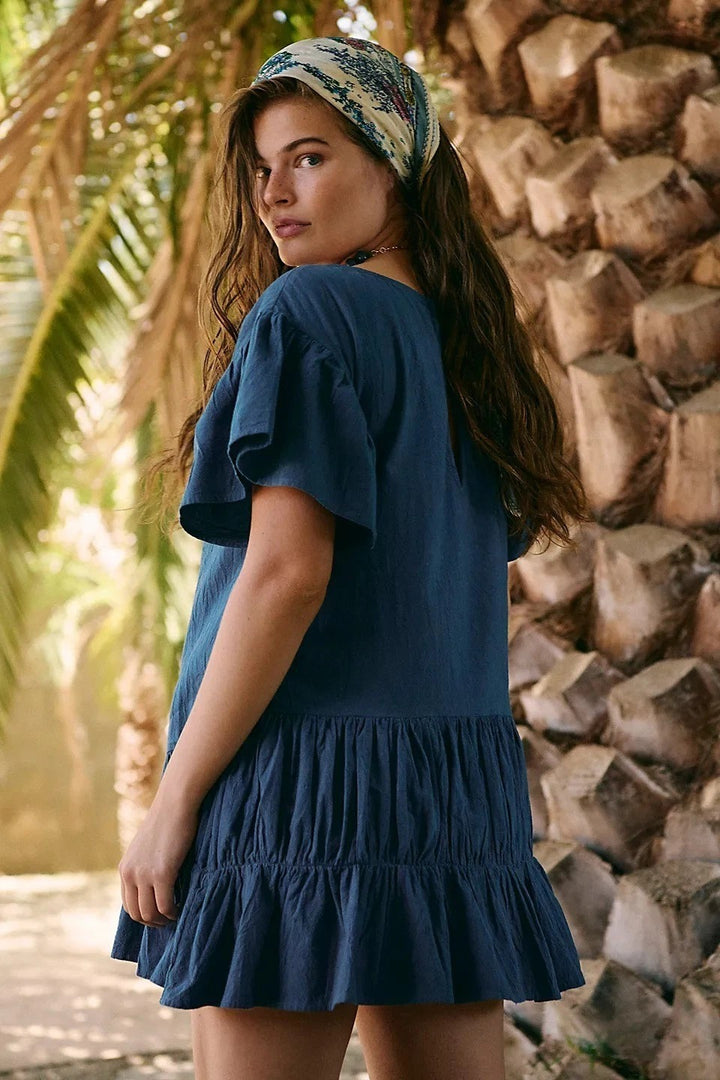 Free People Free-Est Blue Tunic Mini Dress