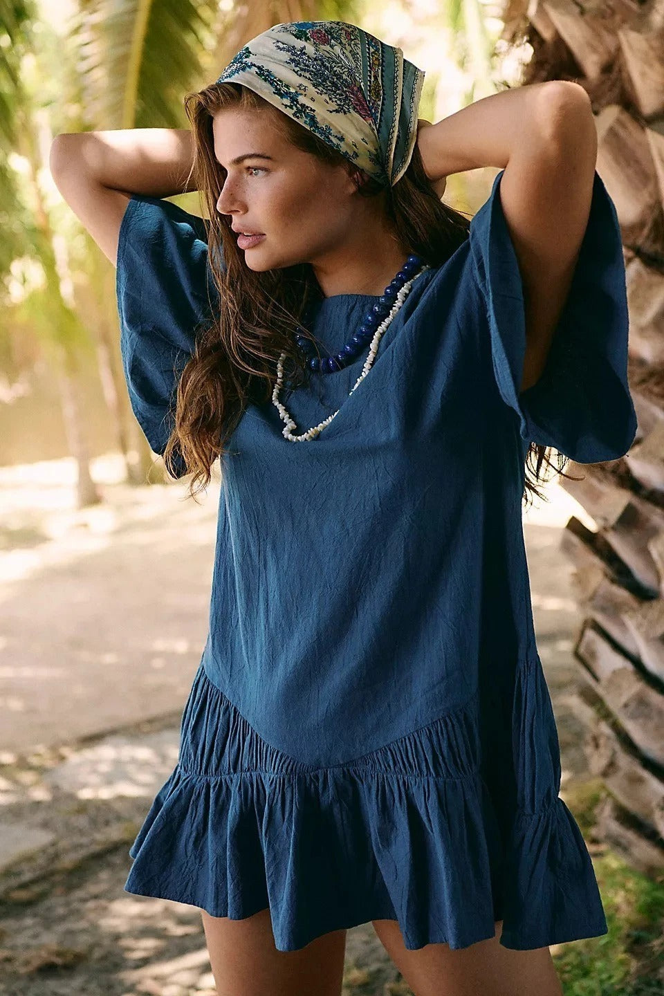 tunic mini dress Free People Free-Est Blue Tunic Mini Dress