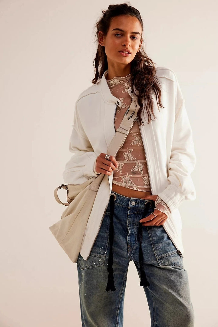 Free People Lou Moto Zip Jacket Top