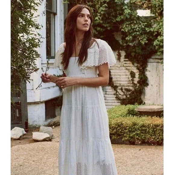 The Great Eyelet Hummingbird Midi Dress