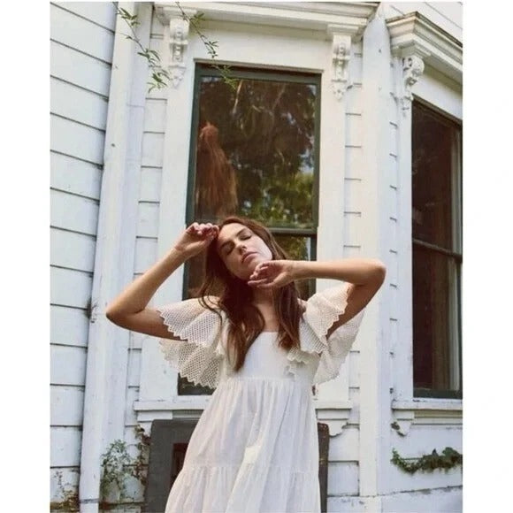 The Great Eyelet Hummingbird Midi Dress