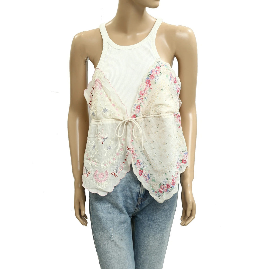 By Anthropologie Pieced Scarf Tank Blouse Top