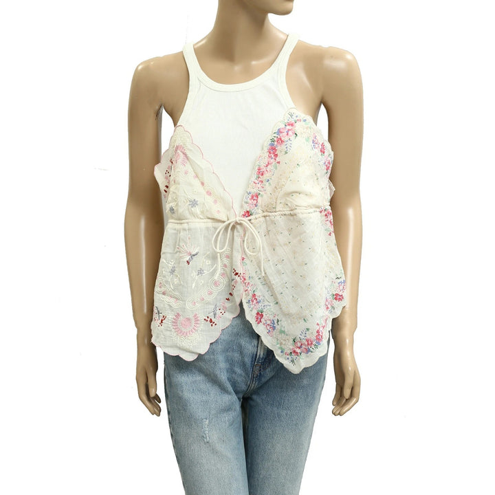 By Anthropologie Pieced Scarf Tank Blouse Top