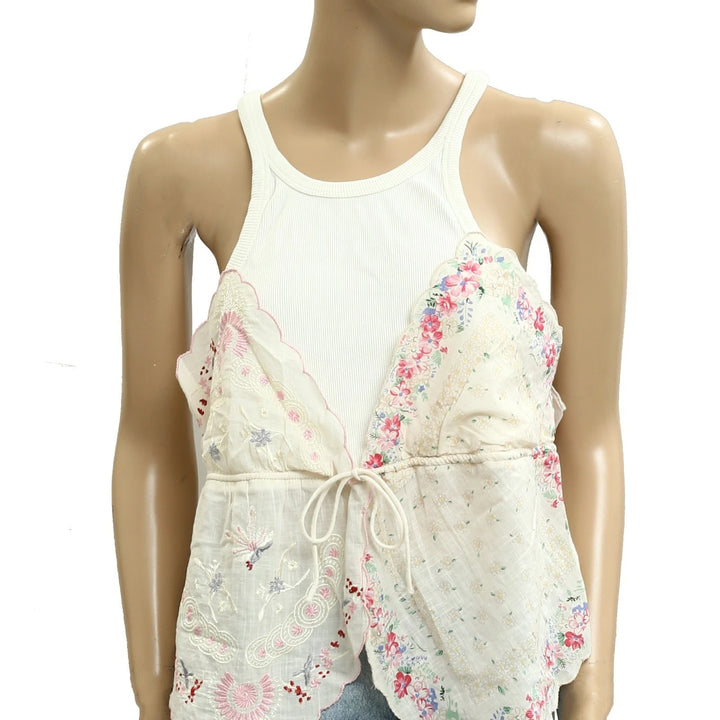 By Anthropologie Pieced Scarf Tank Blouse Top