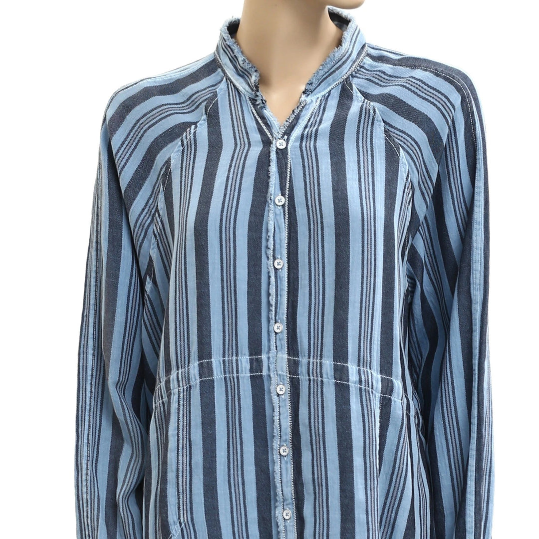 Free People We The Free Summer Daydream Stripe Buttondown Shirt Top S