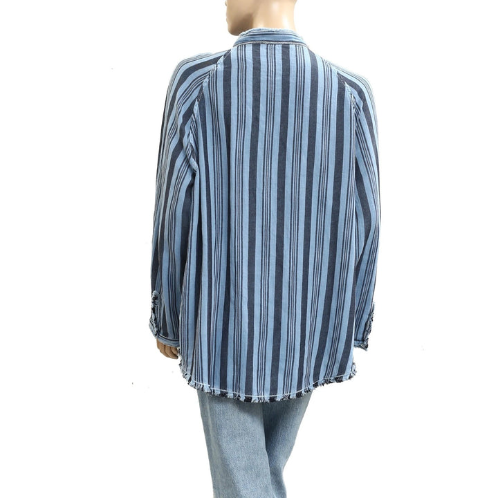 Free People We The Free Summer Daydream Stripe Buttondown Shirt Top S