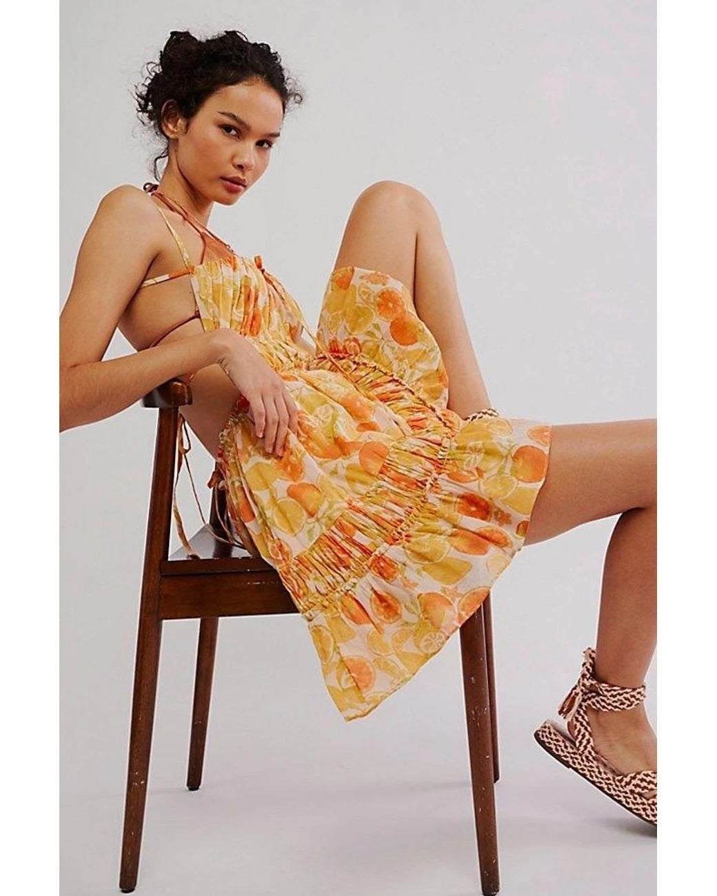 Free People Taking Sides Print Mini Dress