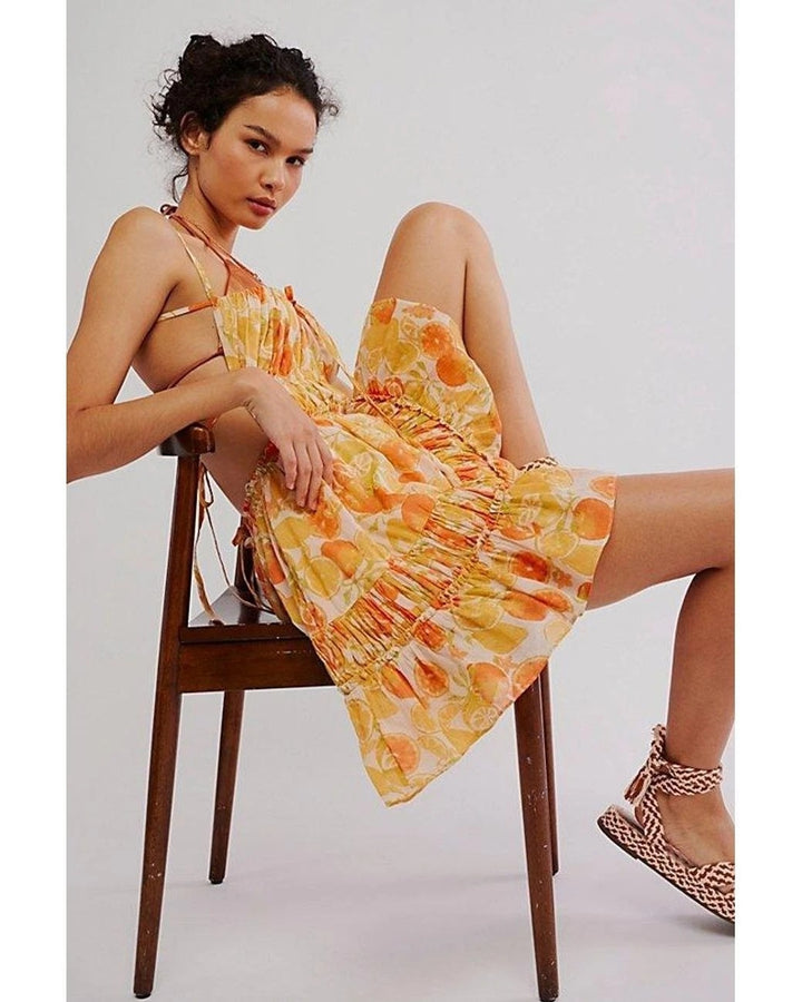 Free People Taking Sides Print Mini Dress