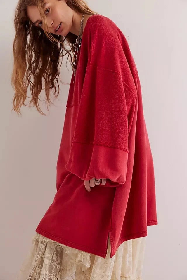 Free People We The Free Coastal Solid Crew Sweatshirt Top