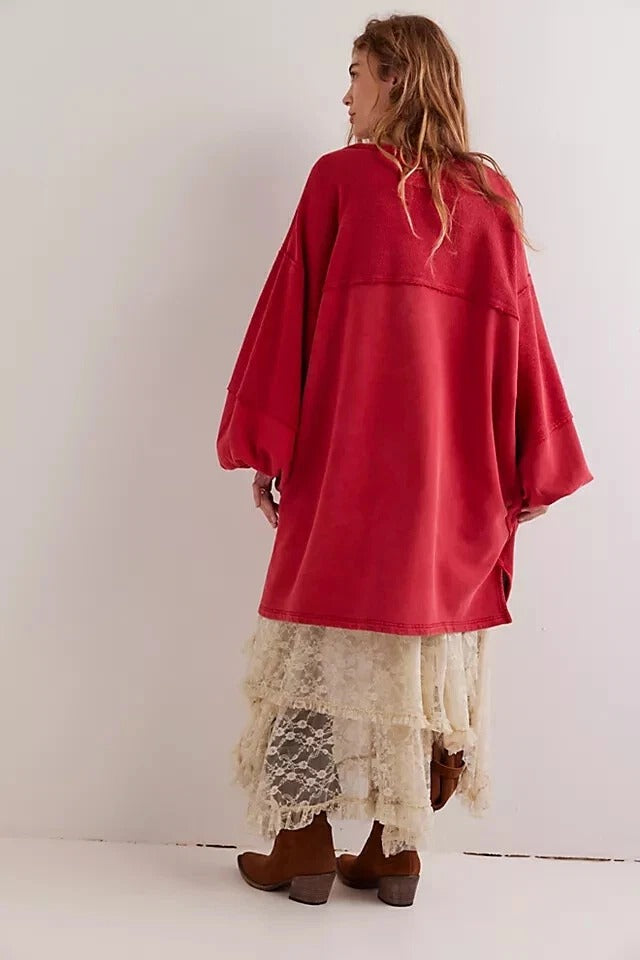 Free People We The Free Coastal Solid Crew Sweatshirt Top