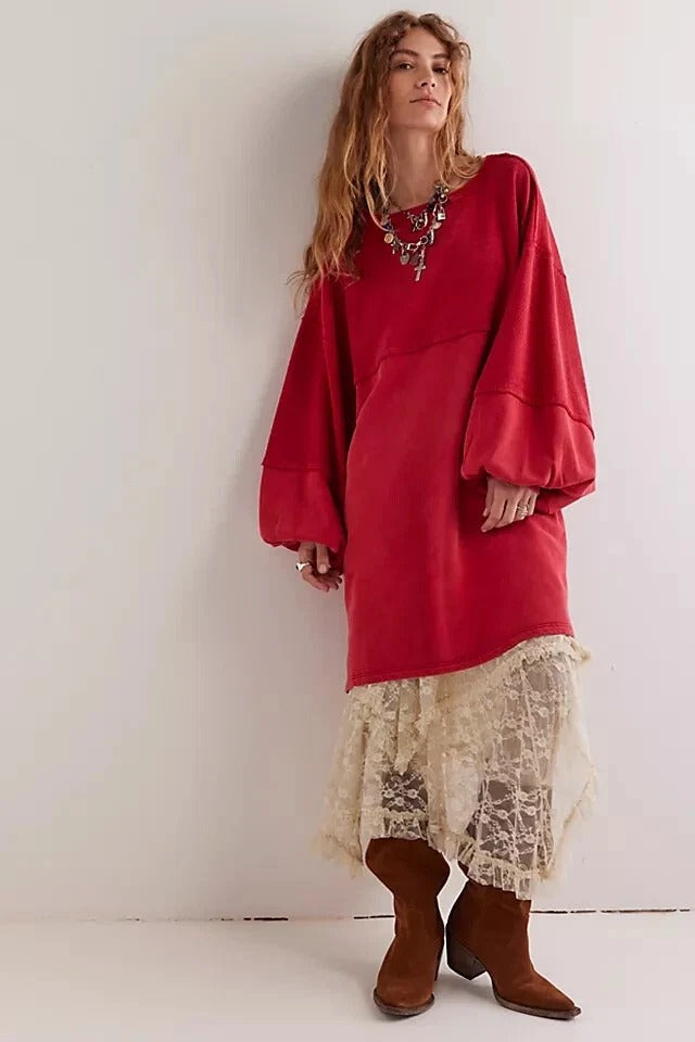 Free People We The Free Coastal Solid Crew Sweatshirt Top