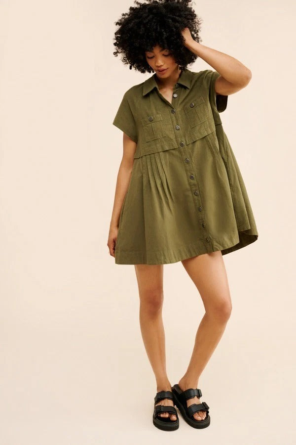 Free People We The Free Ronnie Poplin Mini Dress – White Chocolate Couture