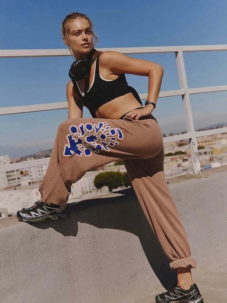 Free People FP Movement All Star Embroidered Trouser Pants