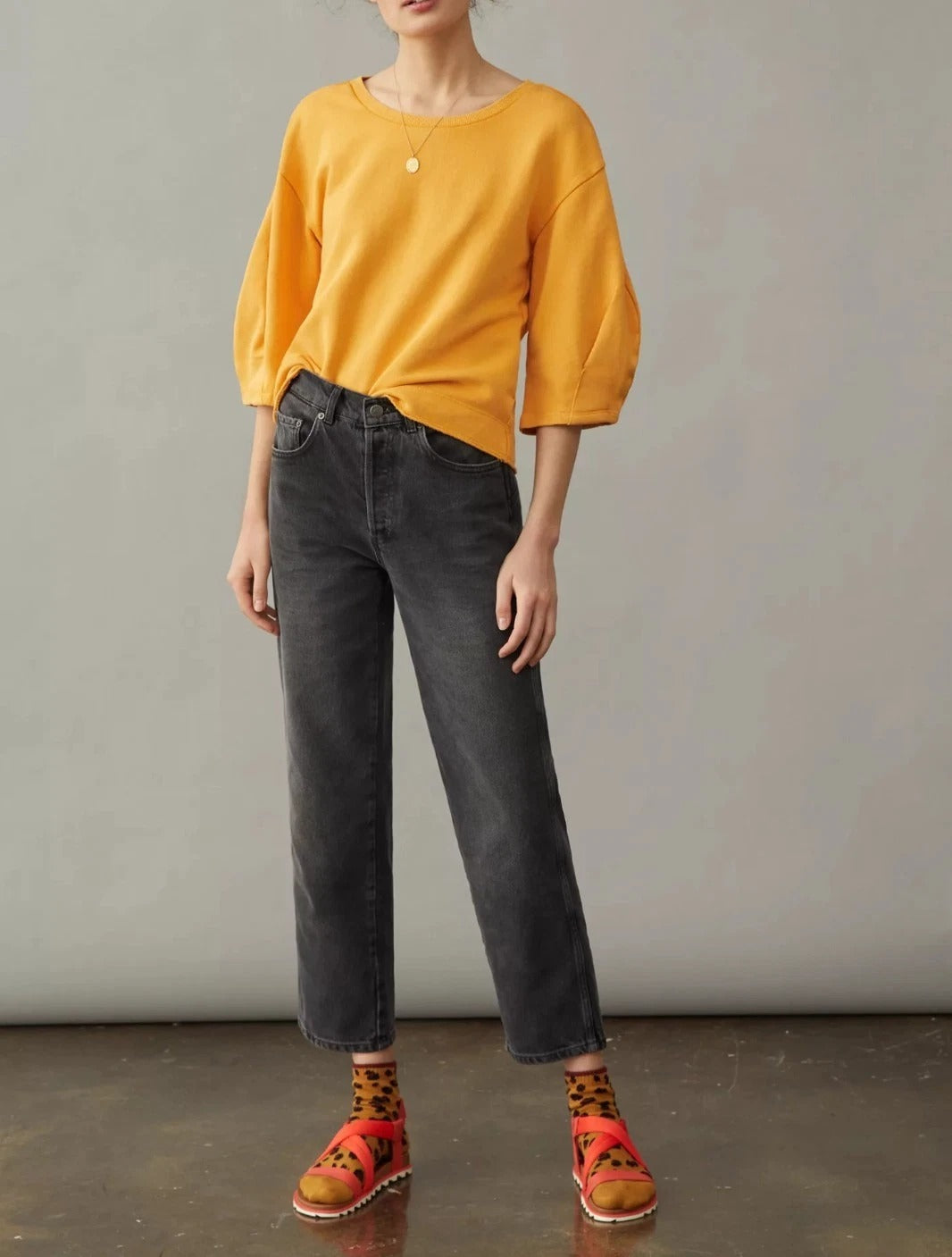 Anthropologie Kris Pleated Sweatshirt Top