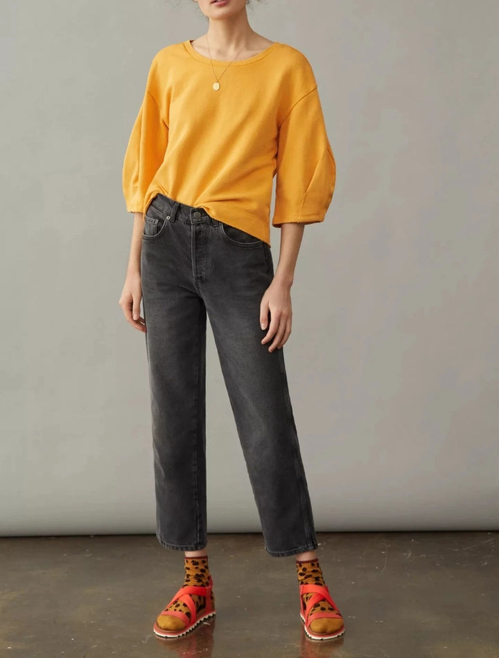 Anthropologie Kris Pleated Sweatshirt Top