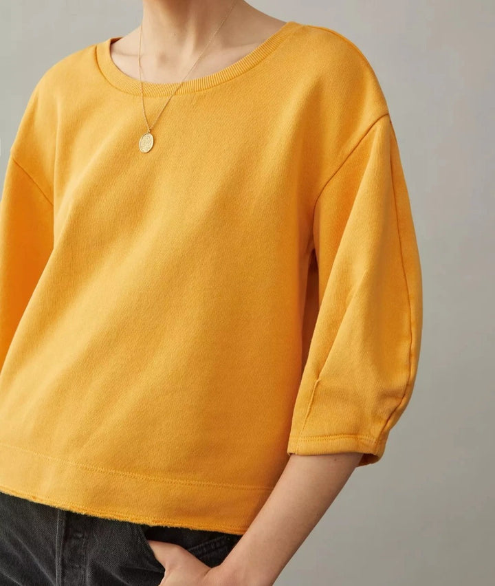 Anthropologie Kris Pleated Sweatshirt Top