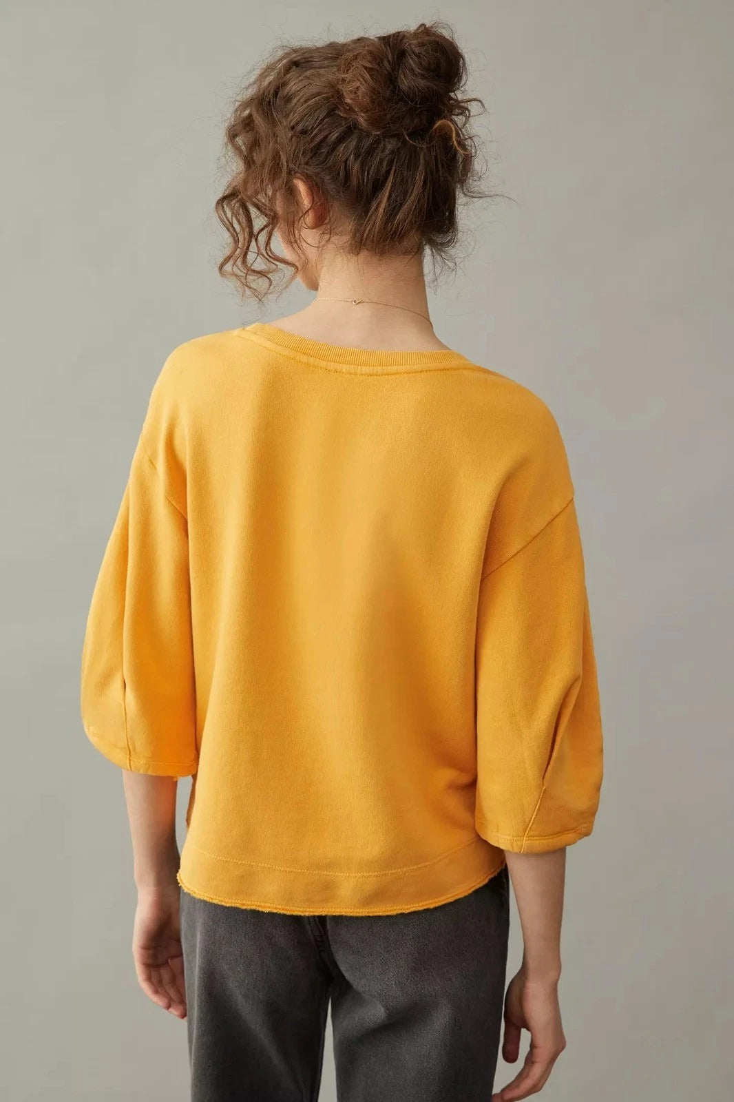 Anthropologie Kris Pleated Sweatshirt Top