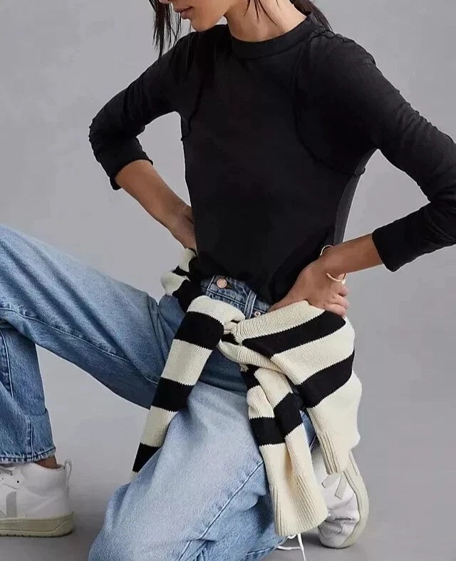 Anthropologie Pilcro Reconstructed Racer Tee Tunic Top