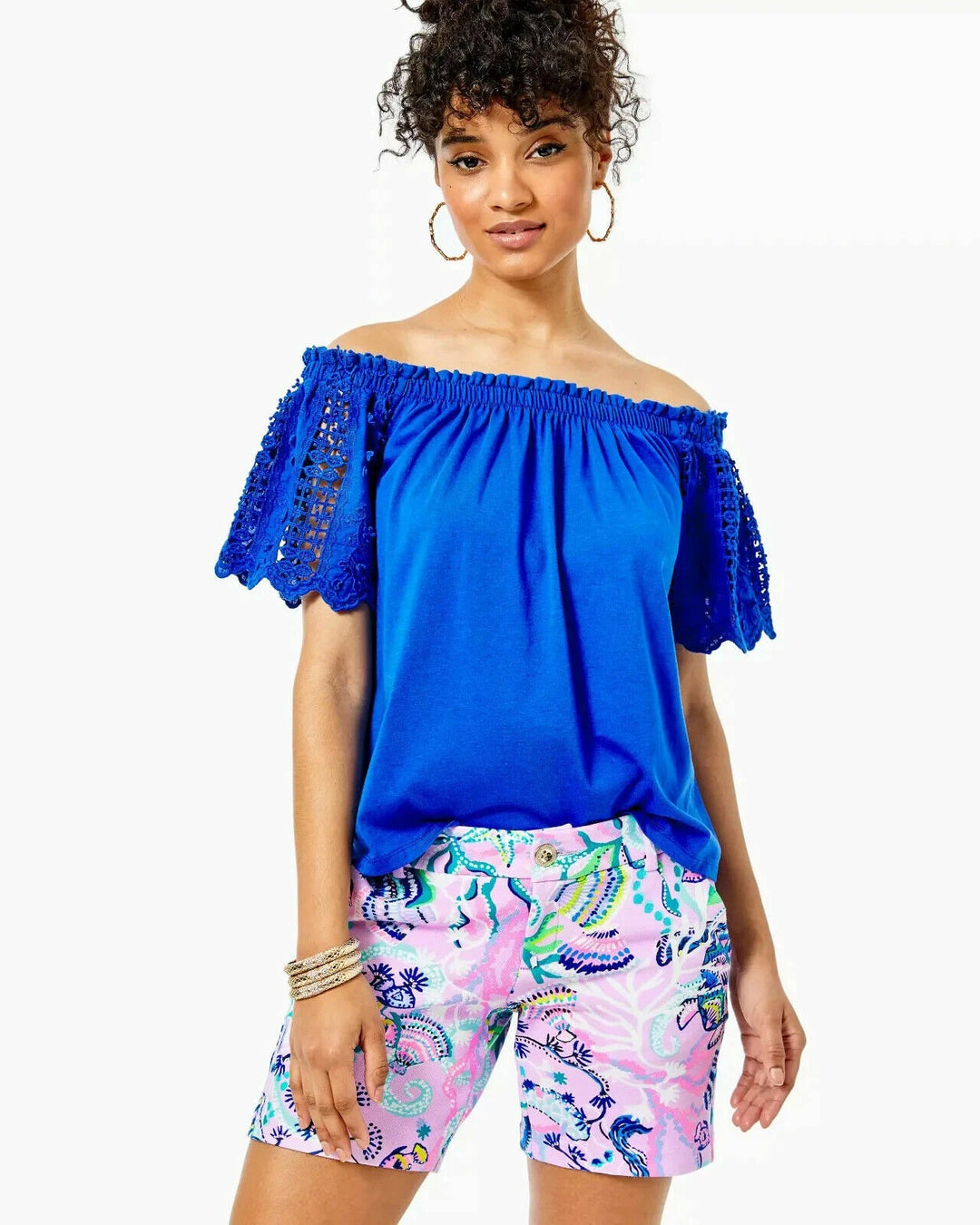 Lilly Pulitzer Fayette Off-The-Shoulder Blouse Top