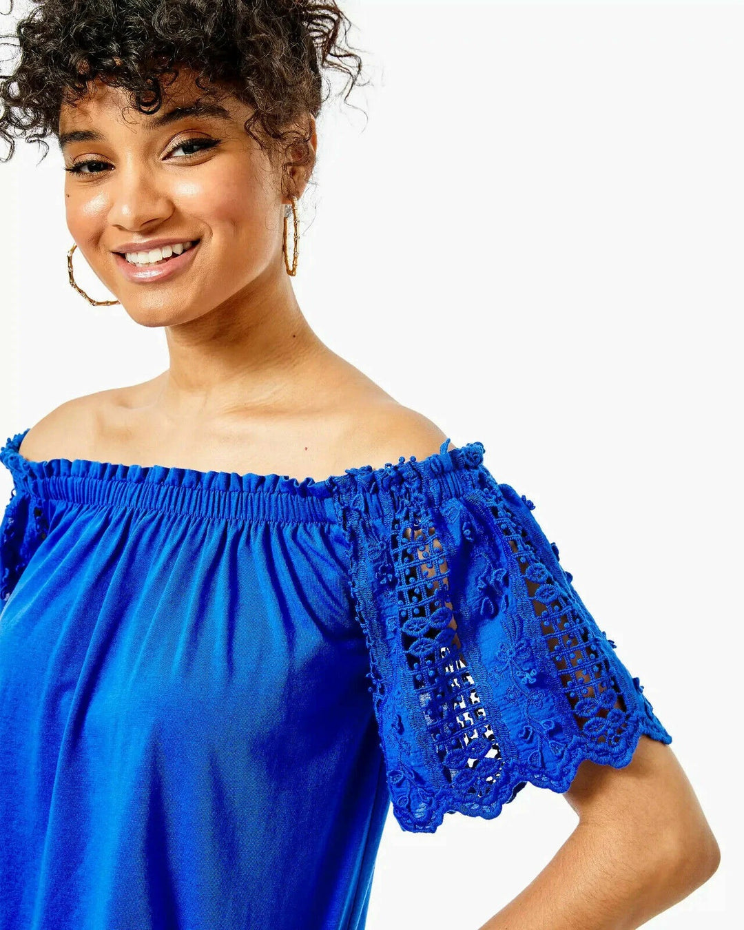 Lilly Pulitzer Fayette Off-The-Shoulder Blouse Top