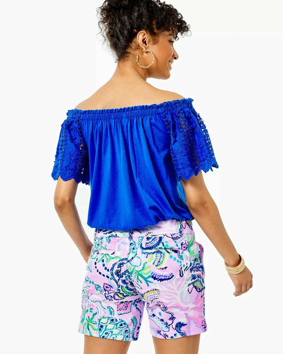 Lilly Pulitzer Fayette Off-The-Shoulder Blouse Top