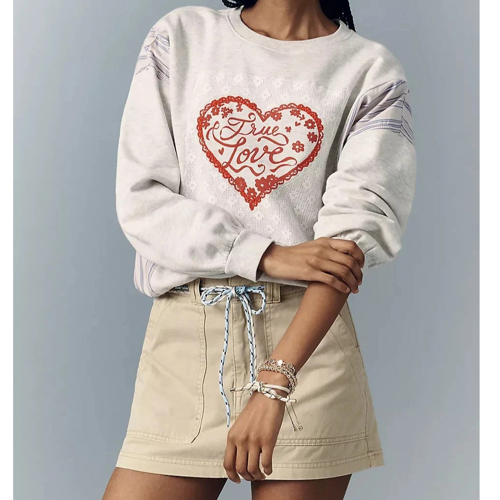Anthropologie Maeve Be True Long-Sleeve Crew-Neck Sweater Top