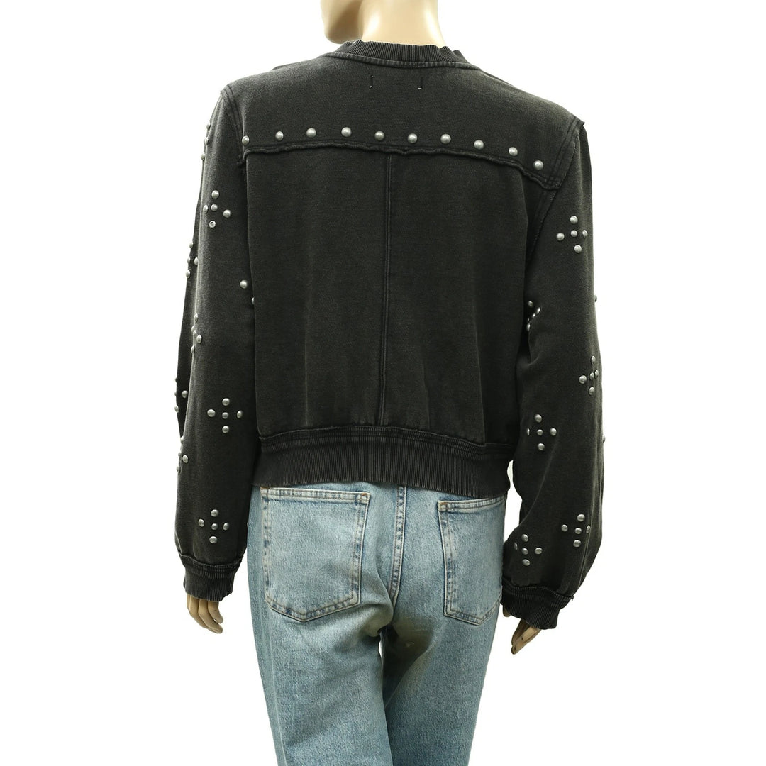 Free people We The Free On My Mind Studded Zip Up Trendy Jacket
