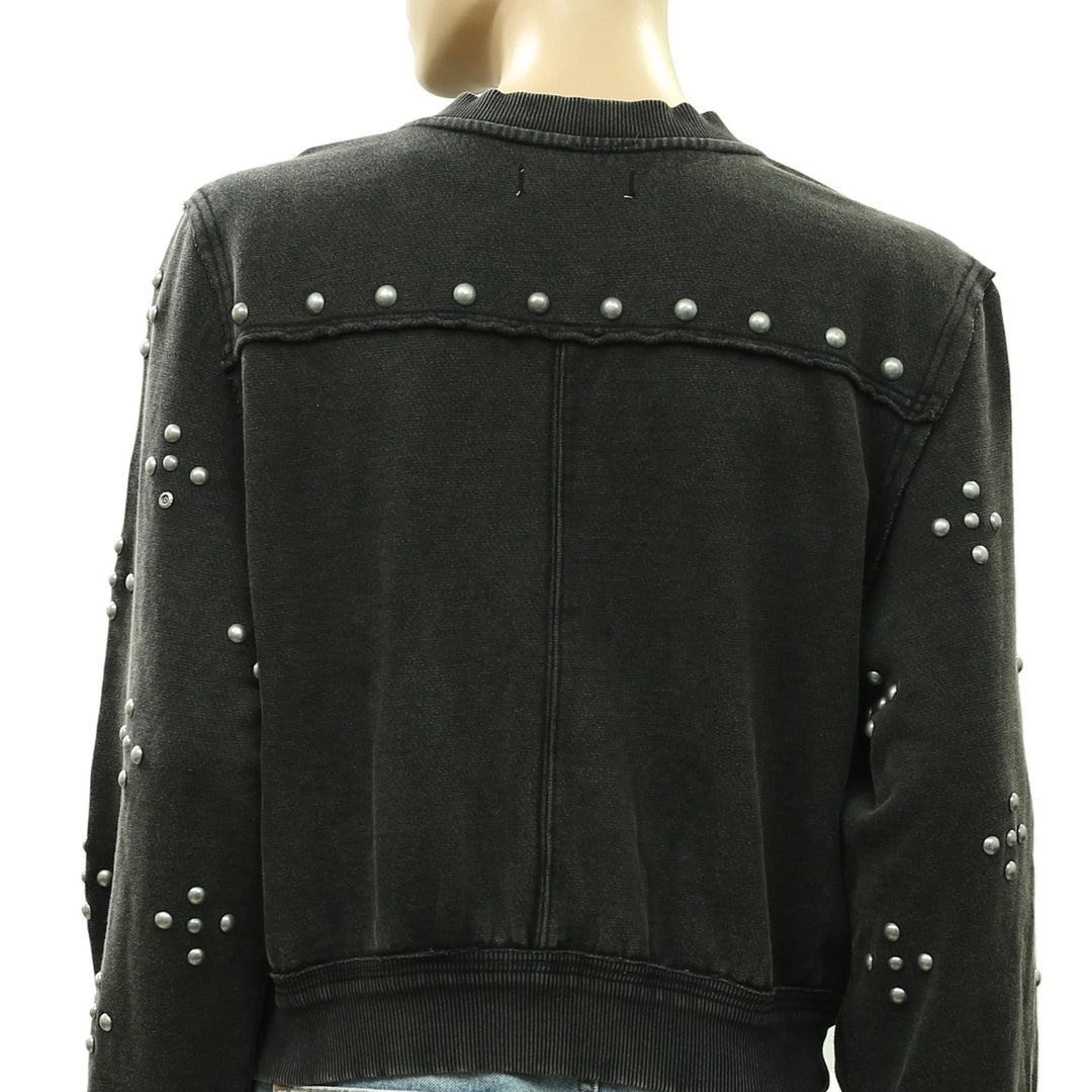 Free people We The Free On My Mind Studded Zip Up Trendy Jacket