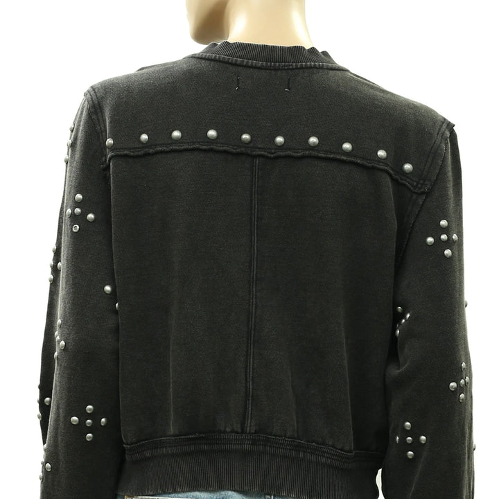 Free people We The Free On My Mind Studded Zip Up Trendy Jacket