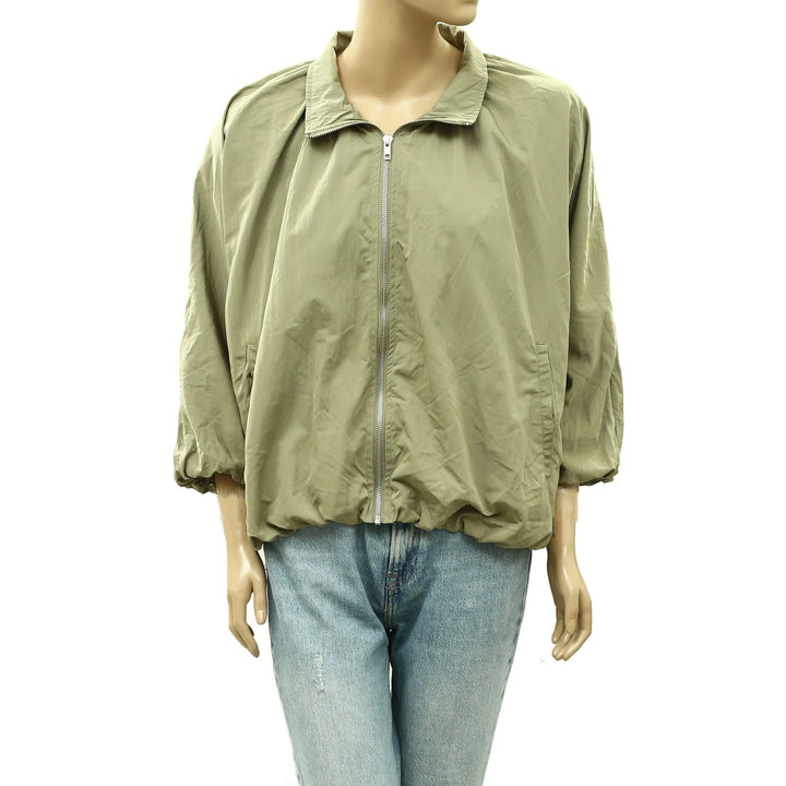 By Anthropologie Funnel-Neck Nylon Jacket Top