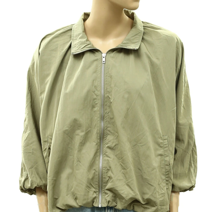By Anthropologie Funnel-Neck Nylon Jacket Top