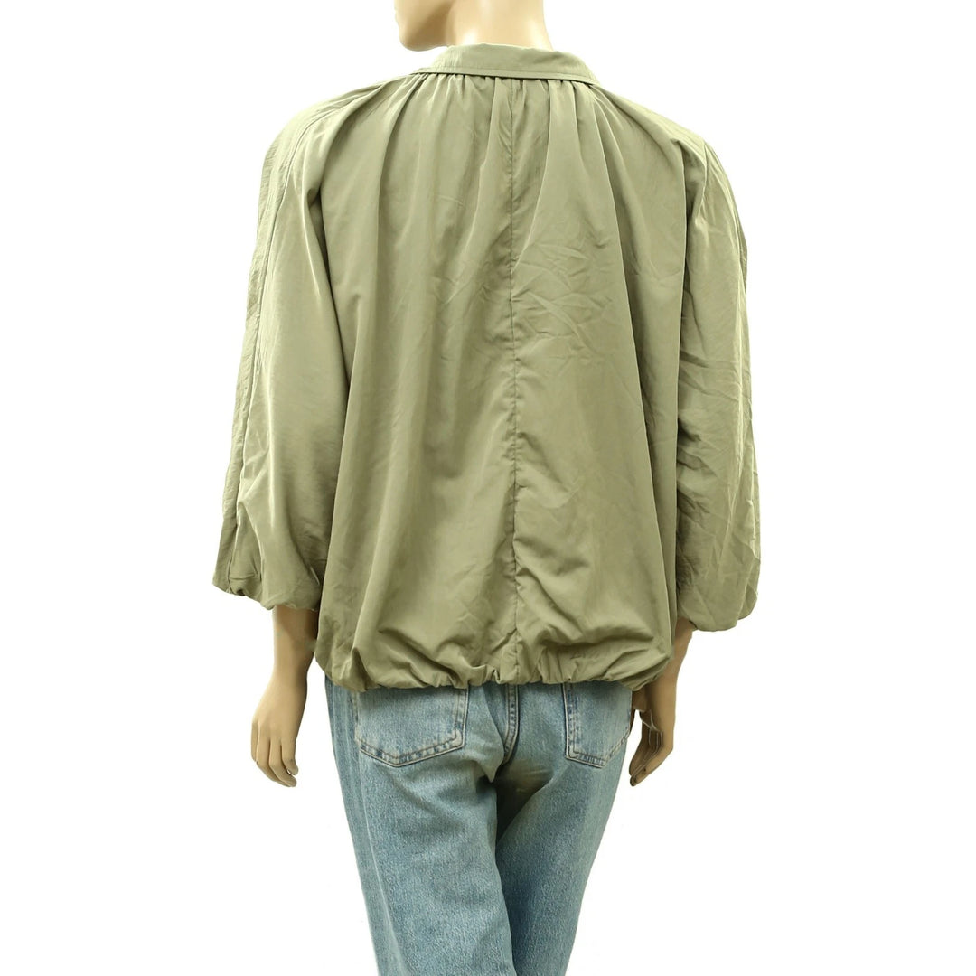By Anthropologie Funnel-Neck Nylon Jacket Top
