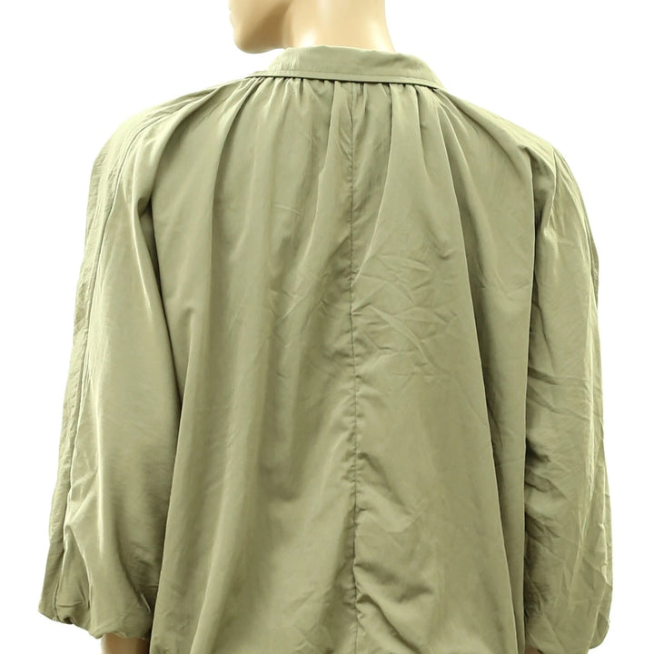 By Anthropologie Funnel-Neck Nylon Jacket Top